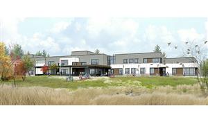 Architectural concept drawing of the new elementary school 